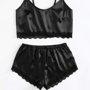 Black Silky Sexy Pajama Set